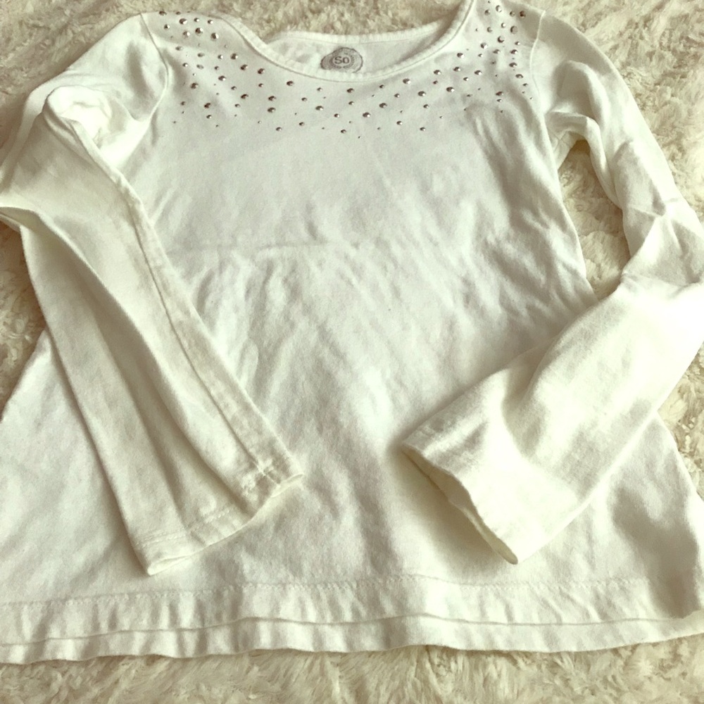 girls long sleeve white layering tee
